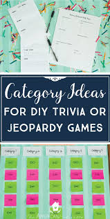 Birthday Things To Do Near Me For Adults Category Ideas For Diy Trivia Or Jeopardy Games With Free Game Planning Printables The American Patriette Birthday Games For Adults 40th Birthday Games Birthday Party Activities
