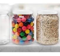ljdeals 1/2 Gallon 64 oz Clear Plastic Jars with Lids, Large Jars, Wide  Mouth Storage Containers, Pack of 3, BPA Free, Food Safe, made in USA