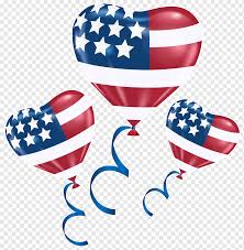 The image is png format with a clean transparent background. Three Heart Shaped Usa Flag Balloons Illustration 0 Usa Heart Balloons Flag Balloon Independence Day Png Pngwing