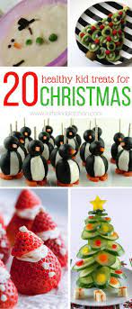 With a strawberry hat and cottage cheese beard, these holiday treats are super cute and fun to eat. 20 Healthy Christmas Kids Snacks In The Kids Kitchen