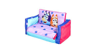 Buy top selling products like mission back wood folding chair and cosco oversized comfort folding chair in black patterned fabric. Bluey Inflatable Flip Out Mini Sofa Bed Chair 68cm Kids Toddlers Indoor Camping Kogan Com
