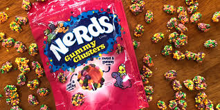 Knurd (folk etymology, very rare). The New Nerds Gummy Clusters Combine Crunchy And Gummy Bites So Check The Candy Aisle