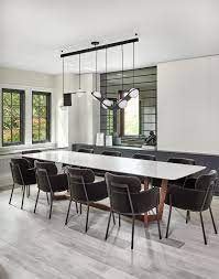 The table feels sturdy, and we love the mechanism to extend the table. Large Modern Dining Room With Table To Seat 10 Modern Dining Room Table Dining Table