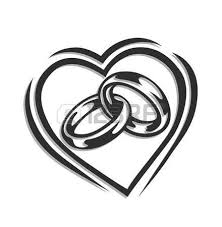 Black And White Engagement Ring Clipart Wedding Ring In Heart Illustration Isolated On White Background Wedding Ring Clipart Wedding Ring Drawing Wedding Drawing