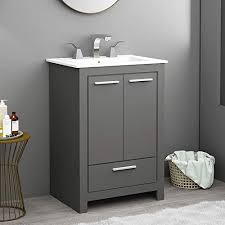 This model comes with a double. Buy Kingo Home 23 Modern Dark Gray Bathroom Vanity Set Stand Cabinet Vanity With Overflow Ceramic Sink Top Online In Ethiopia B083gfbvyk