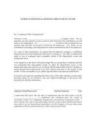 Employment contract format with all the necessery information. Sample Conditional Offer Of Employment Letter In Word And Pdf Formats