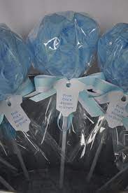 These colorful bath scrubbies are the perfect homemade baby shower favors! Baby Shower Favor Bath Puff Lollipop With Tag Blue And White Etsy Baby Boy Shower Favors Baby Shower Gifts For Guests Unique Baby Shower Favors