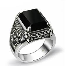 Black And Silver Wedding Rings For Men Black Onyx Luxury Silver Ring Mens Silver Rings Silver Black Ring Black Obsidian Ring