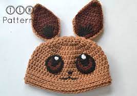 Pokemon Eevee Hat Pattern By Tlh Patterns Pokemon Hat Hat Pattern Crochet Hat Pattern