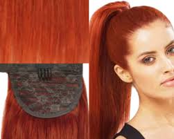 Ponytail Hair Piece-Ginger Long Straight Made From 100% Virgin Human Hair.