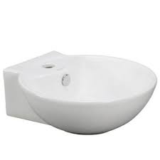 Whether you're looking for a pedestal bathroom sink, vessel bathroom sink, undermount bathroom sink or another style, the home depot has you covered. Elanti Wall Mounted Rounded Bathroom Sink In White Ec9819 The Home Depot Bathroom Sink Wall Mounted Bathroom Sink Round Bathroom Sink