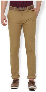 van heusen men slim fit pop fit casual trouser beige