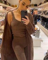 Cozy is back and we're bringing you more of the elevated loungewear you love with two fresh colors for spring. Skims Cozy Knit Pant In Cocoa Worn By Kim Kardashian Instagram Stories November 9 2019 Spotern