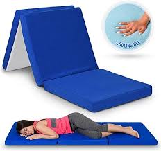 New Gold Star Tri Folding Cooling Gel Memory Foam Top Compact Portable 31 X 75 X 3 Inches Camping Folding Mattress Memory Foam Mattress Topper Foam Mattress