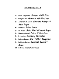 Satu hari di hari raya. Lagu Lagu Raya