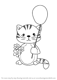 Draw an oval for the belly. Learn How To Draw A Kitten With Balloon Animals For Kids Step By Step Drawing Tutorials