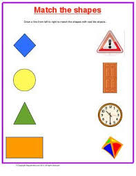 Worksheet Match The Shapes Draw A Line From Left To Right To Match The Shapes Wi Shapes Worksheet Kindergarten Fun Worksheets For Kids Kids Math Worksheets