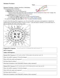 Molecular dbt jrf, gate, icar net, pg entrance) molecular biology mcq with answer key dna repair with a mutation in a. Mutations Worksheet Biology Lessons Biology Worksheet Dna Worksheet