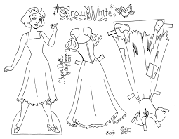 Snow White Line Art Paper Doll To Color By Cory Jensen 1 Of 3 Paper Dolls Princess Paper Dolls Paper Dolls Book