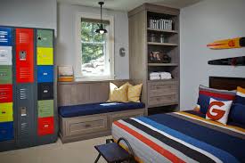 Sports lockers don t have to be dull colored. Boy Room With Metal Locker Houzz