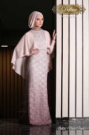 Tersedia Dalam 2 Warna Pilihan Silver Dan Peach Sudah Termasuk Kerudung Harga Retail Rp 700 000 Busana Islami Gaun Pesta Perkawinan Gaya Abaya