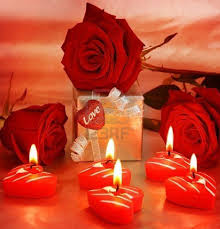 Romantic Gift Red Roses With Candles Love Concept Romantic Gifts Candles Romantic Gift