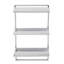 The 5mm glass shelves are perfect storage for shampoo, soap, conditioner, or anything else that needs storing. 2 Tier Adjustable Glass Shelf With Aluminum Frame And Towel Bar Danya B