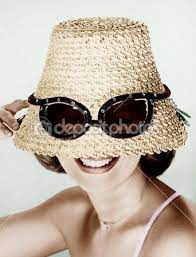 Woman Wearing Hat With Fake Sunglasses Fashion Sunglasses Sunglasses Sunglasses S