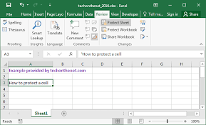 Ms Excel 2016 Protect A Cell