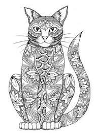 Sugar skull day of the dead. Cat Adult Colouring Pages