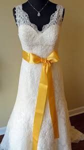 Golden Yellow Satin Bridal Dress Sash Bridal Sash Wedding Dress Sash Ribbon Bridal