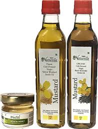 Wash hair along with mustard powder to manage hair loss, lies, boils as well as itching. Farm Naturelle 2 Oils Organic Cold Pressed Virgin Kachi Ghani Mustard Oil From Black Mustard And