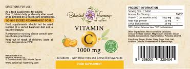 Sep 04, 2020 · vitamin c is an antioxidant you can easily get from a variety of foods or from supplements. Vitamin C 1000mg 30 Tablets Food Supplement Botanical Harmony Natural Food Supplements
