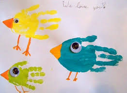 Bird Arts And Crafts For Kids Candice Ashment Art Birds Hand Print Art Handprint Art Bird Crafts Handprint Crafts