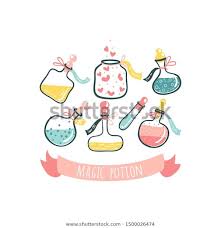 Bottles Magic Potions Poison Love Potion Stock Vector Royalty Free 1500026474