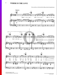 Where Is The Love Sheet Music Piano Voice Guitar Pdf Download Streaming Oktav