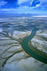 Delta Of The Colorado River As Discharges Into The Northern End Of The Sea Of Cortez From The North Aerial View Aerial Mexico