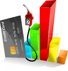 Credit Card With Gas Pump Nozzle Near Stock Vector