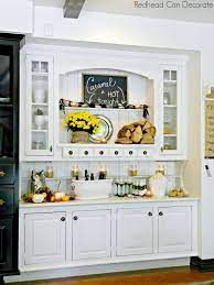 Hutches allow for the display of your dishes in an aesthetically pleasing way, and building your own hutch allows you to choose materials and shapes. Built In Kitchen Cabinet Makeover