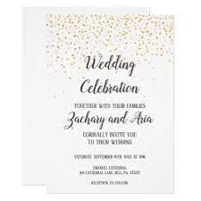 Gold Confetti Wedding Celebration Wedding Invitation Zazzle Com Wedding Confetti Evening Wedding Invitations Celebrity Weddings