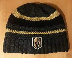 Las Vegas Golden Knights Crochet Hat I Don T Know Why I Always Forget To Post These Awesome Hats This One Wa Crochet Mens Crochet Business Golden Knights Hat