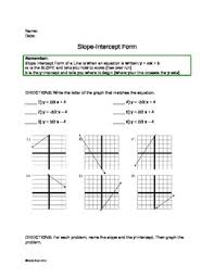 Practice the questions given in the worksheet on slope intercept form of a straight line. Slope Intercept Form Practice Worksheet By Sarah Price Tpt