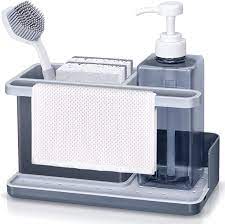 Kitchen sink caddy with soap dispenser. Buy Odesign Bathroom Soap Dispensers With Sink Caddy Kitchen Sink Organizer A Spare Pump Included Sponge Holder Dish Soap Dispenser For Countertop Bathroom Plastic Online In Indonesia B0916tjj6w
