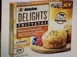 Product details · one package of 4 jimmy dean delights® bacon, spinach, onion egg'wich sandwiches · turkey sausage and cheese layered between two egg frittatas . Delights Bacon Spinach Frittatas Nutrition Facts Eat This Much