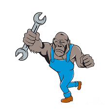 See gorilla cartoon stock video clips. Angry Gorilla Mechanic Spanner Cartoon Isolated Digital Art By Aloysius Patrimonio