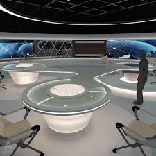 Virtual News Studio 028 3d Model Max Fbx Dxf Mat Tv Set Design Studio Stage Set Design