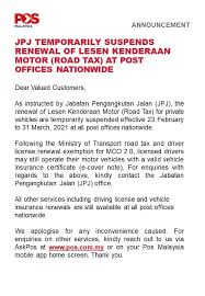 Kalau anda tak renew insurans takaful kereta melalui pilih cara penghantaran road tax, sama ada anda nak ambil sendiri di pejabat myeg atau dihantar ke alamat pilihan anda sama ada di rumah atau pejabat. Urusan Pembaharuan Lkm Di Pejabat Pos Dihentikan Buat Sementara Waktu Careta