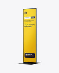 Stand Mockup Half Side View In Indoor Advertising Mockups On Yellow Images Object Mockups Mockup Free Psd Mockup Psd Mockup
