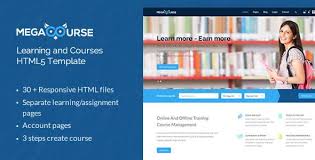 Megacourse Learning And Courses Html5 Template Academy Classes College Courses E Learning Html5 Templates Learning Management System Templates