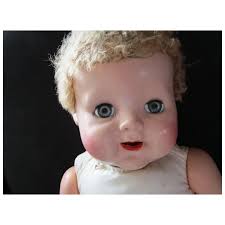 27 Large baby doll composition cloth and vinyl caracul wig open mouth For  Sale